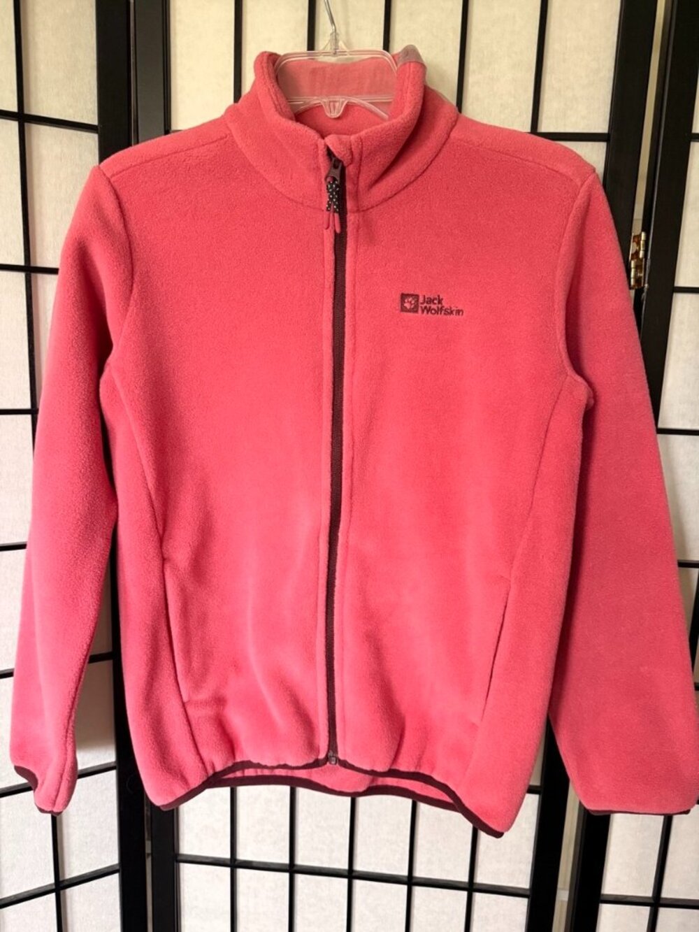 Jack Wolfskin Girls Coral Pink Full Zip Fleece Jacket Youth M 11-12